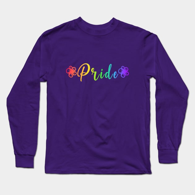 Gay Pride Rainbow Floral Long Sleeve T-Shirt by mynaito